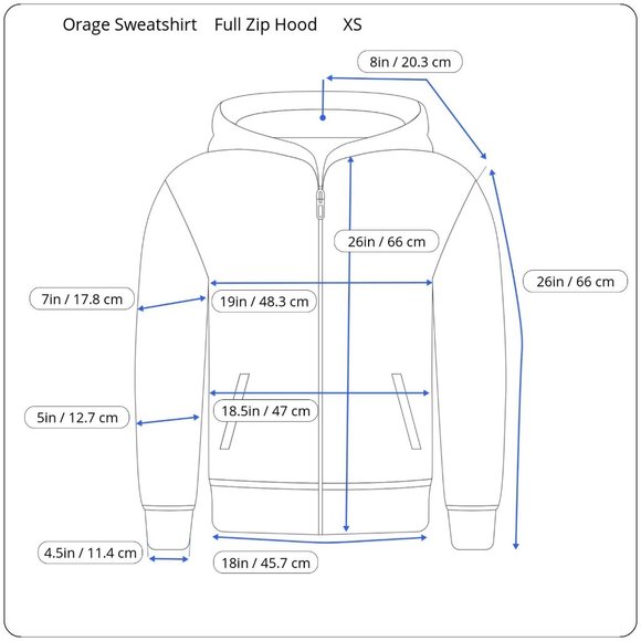 Rare Orage Color Block Full Zip Extra Small Unisex Hooded Drawstring Sweater - Picture 2 of 12